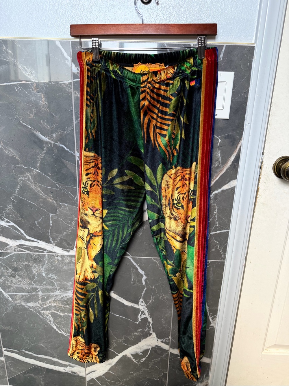 Aviator nation velvet stripe tiger sweatpants